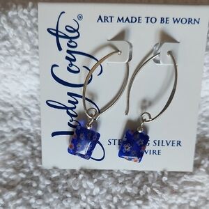 Jody Coyote Sterling Silver Blue Earrings